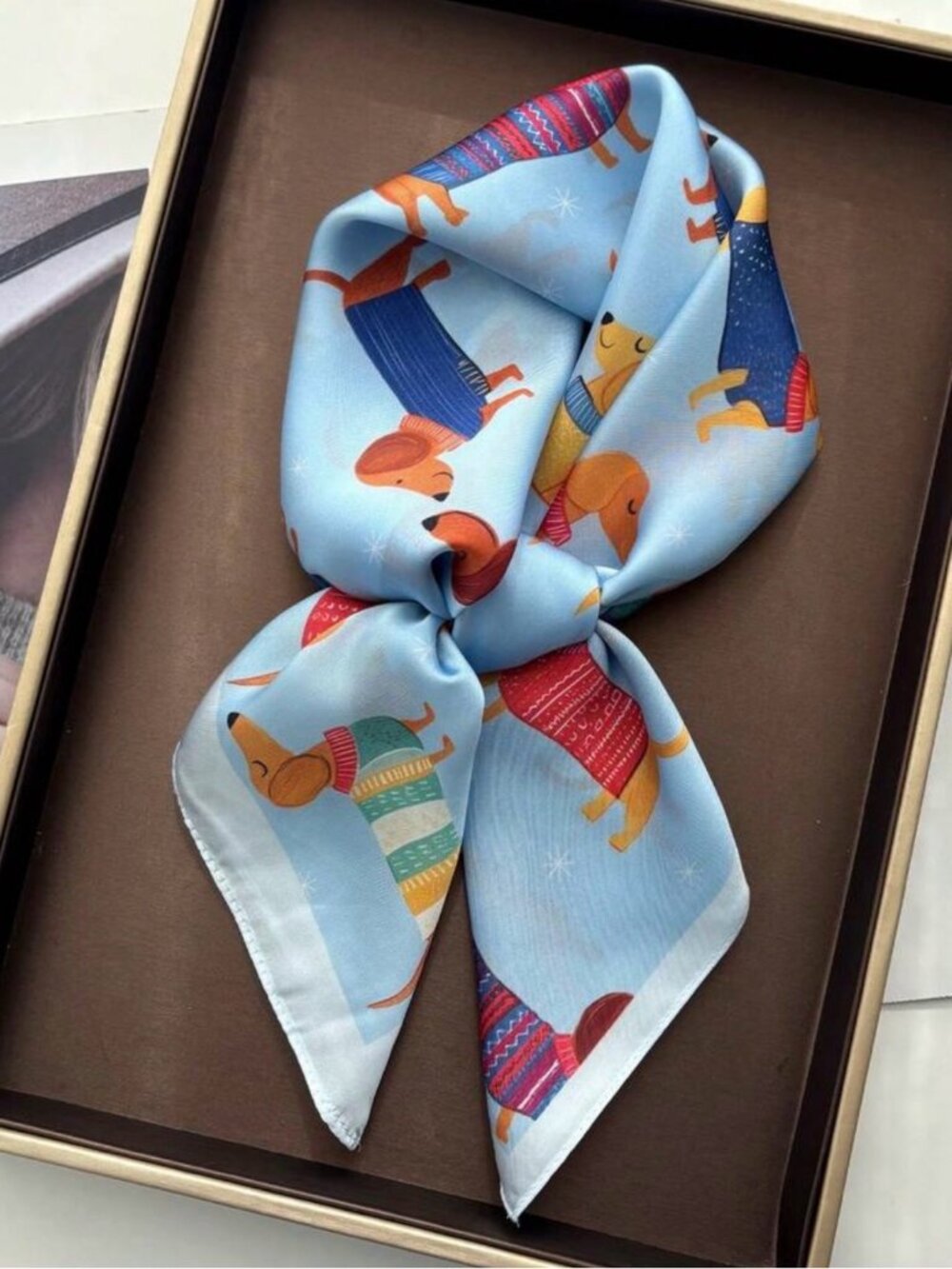 Colorful Dachshund Print scarf M784